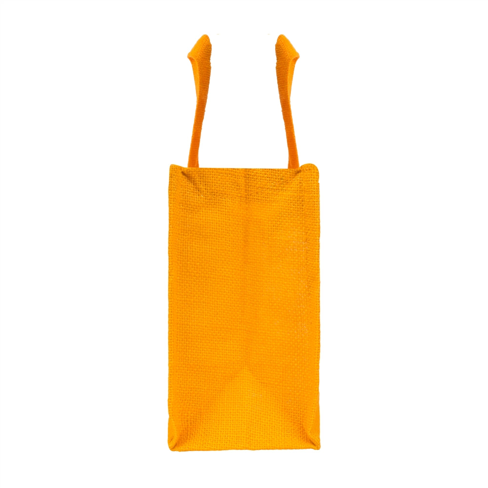 10x8x5 inch Window Jute Hamper Bag – With Zip, Mustard, Self Handle