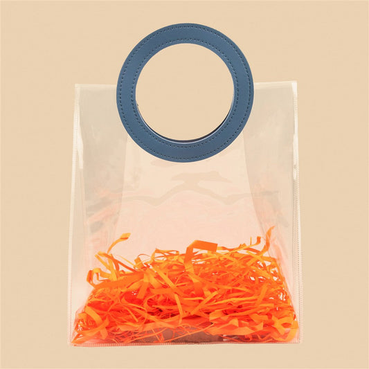 Stylish Clear Tote Bag - 10.5x9x4.5 Inch (Assorted Colors)