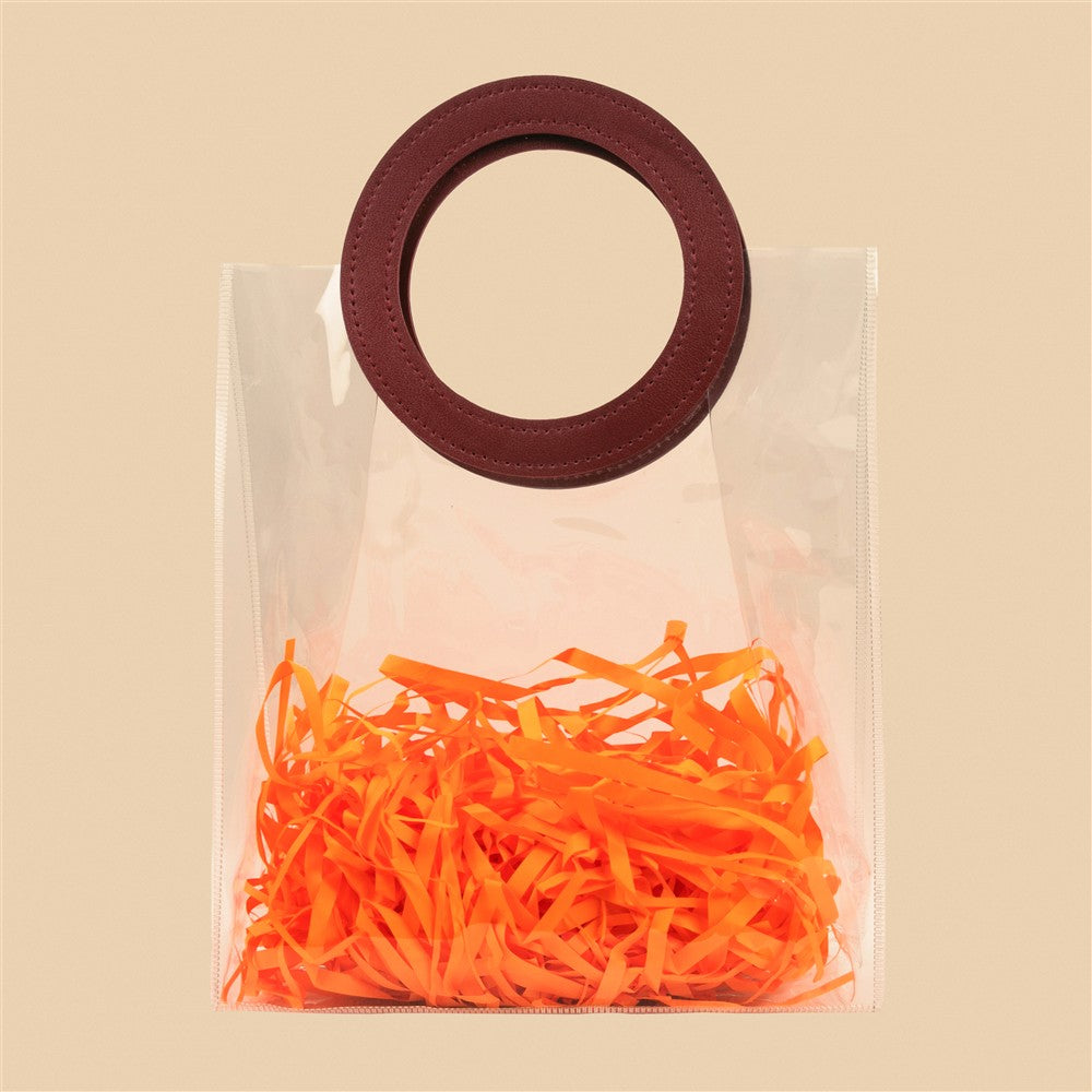 Stylish Clear Tote Bag - 10.5x9x4.5 Inch (Assorted Colors)