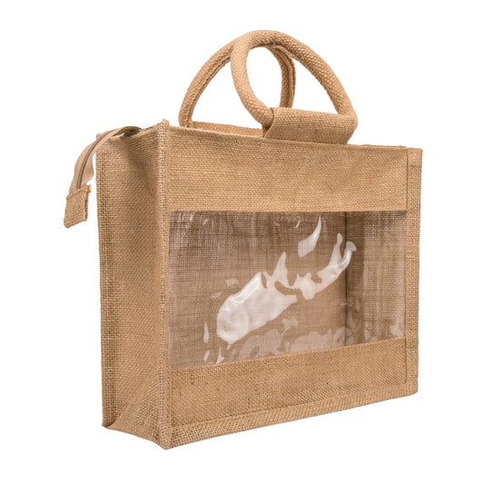 12x10x5 inch Window Jute Hamper Bag – With Zip