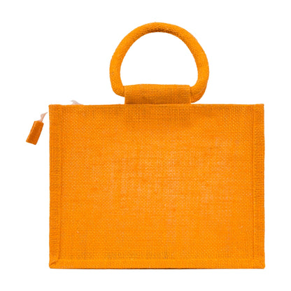 12x10x5 inch Window Jute Hamper Bag – With Zip, Mustard