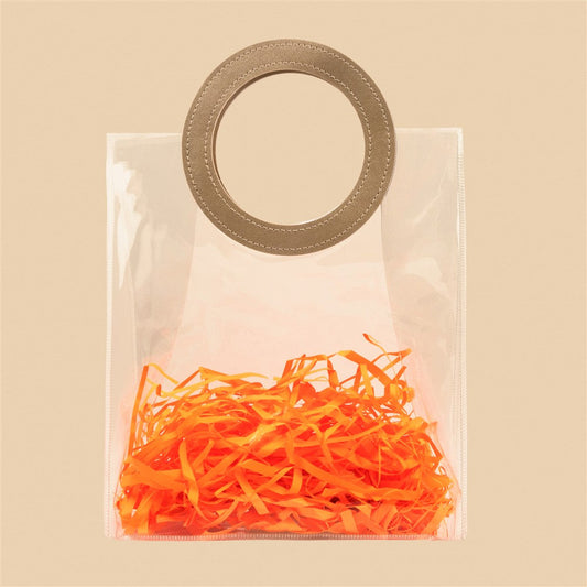 Stylish Clear Tote Bag - 10.5x9x4.5 Inch (Assorted Colors)