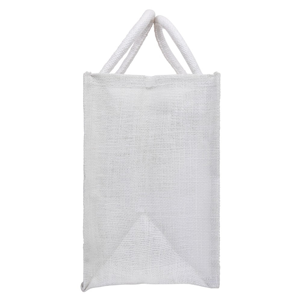 11x11x8 inch Window Jute Hamper Bag – With Zip, Super White