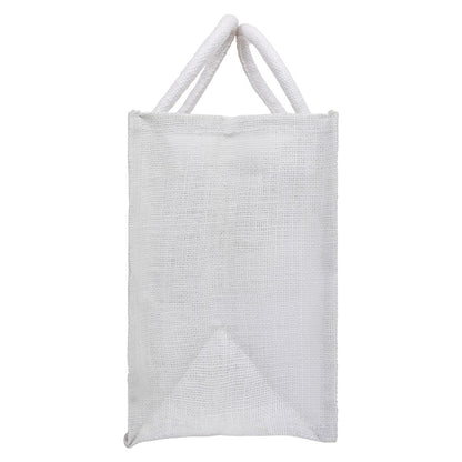 11x11x8 inch Window Jute Hamper Bag – With Zip, Super White
