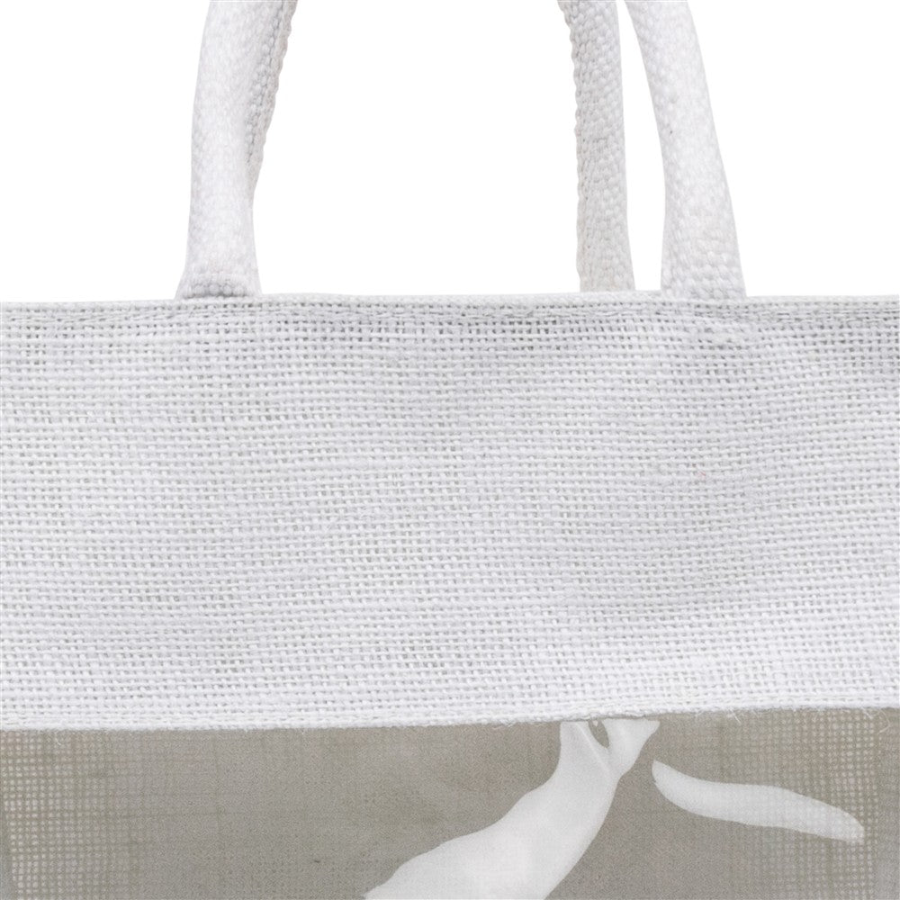 11x11x8 inch Window Jute Hamper Bag – With Zip, Super White