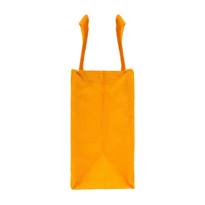 10x8x5 inch Window Jute Hamper Bag – With Zip, Mustard, Self Handle