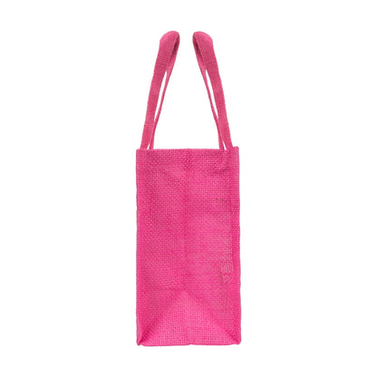 10x8x5 inch Window Jute Hamper Bag – With Zip, Pink, Self Handle