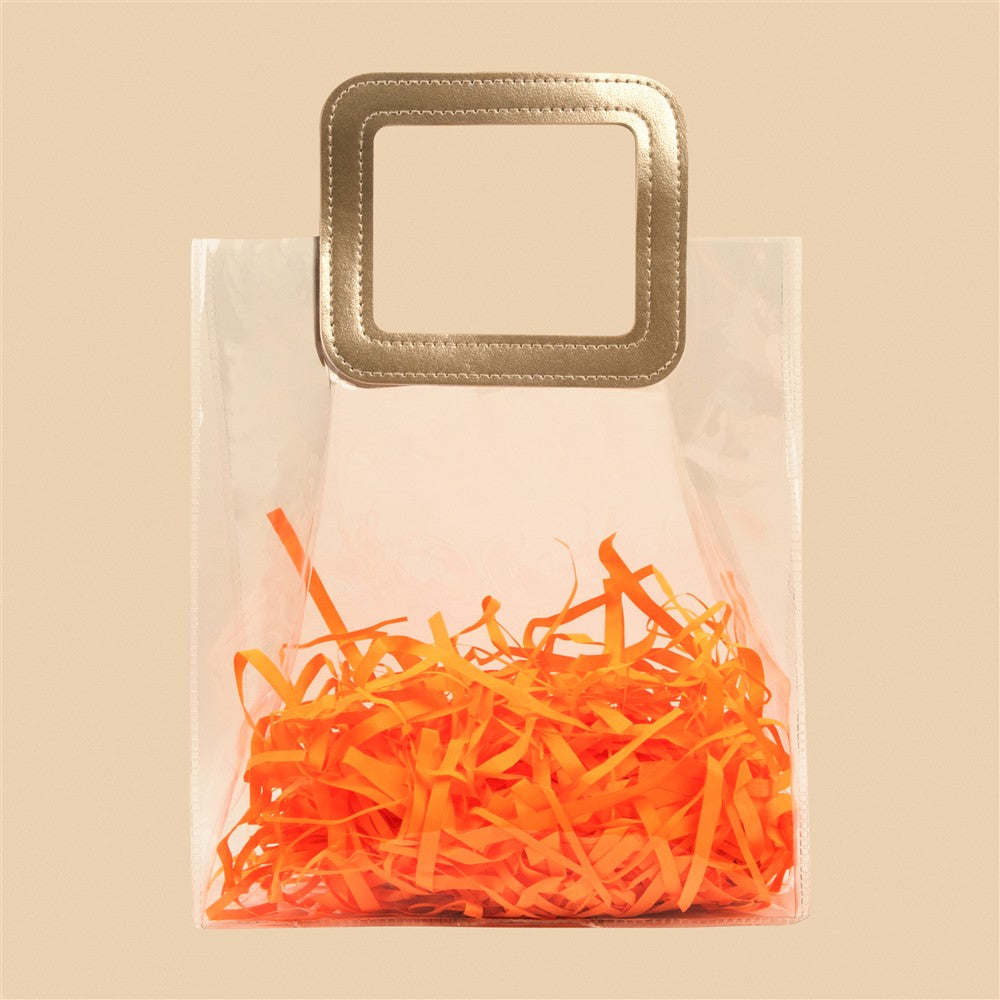 Stylish Clear Tote Bag - 10.5x9x4.5 Inch (Assorted Colors)