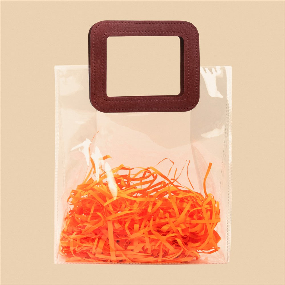 Stylish Clear Tote Bag - 10.5x9x4.5 Inch (Assorted Colors)