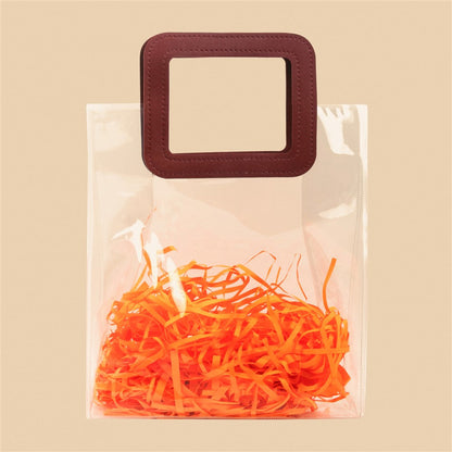 Stylish Clear Tote Bag - 10.5x9x4.5 Inch (Assorted Colors)