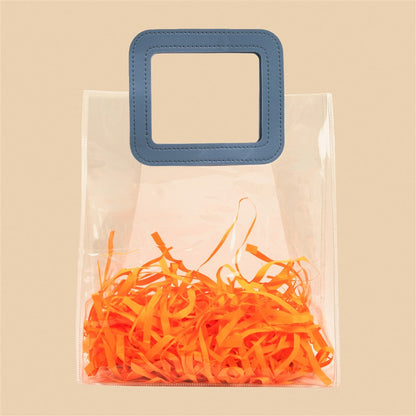 Stylish Clear Tote Bag - 10.5x9x4.5 Inch (Assorted Colors)