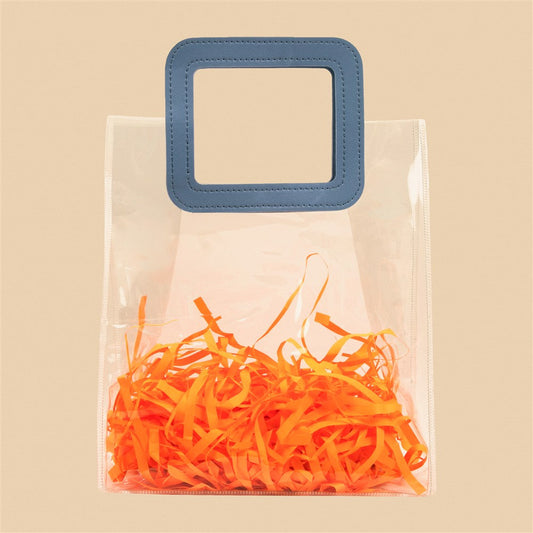 Stylish Clear Tote Bag - 10.5x9x4.5 Inch (Assorted Colors)