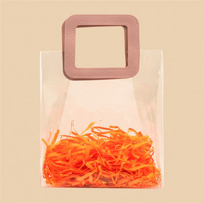 Stylish Clear Tote Bag - 10.5x9x4.5 Inch (Assorted Colors)