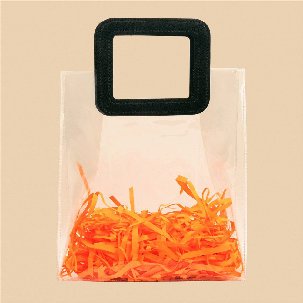Stylish Clear Tote Bag - 10.5x9x4.5 Inch (Assorted Colors)