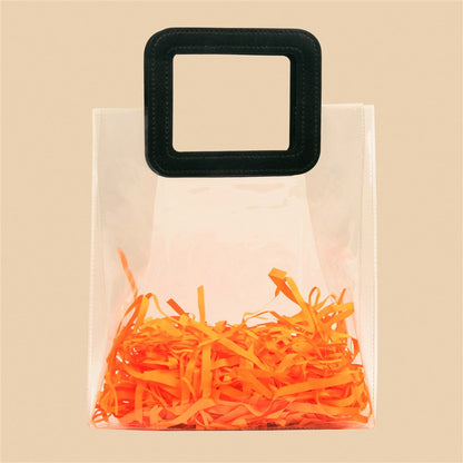 Stylish Clear Tote Bag - 10.5x9x4.5 Inch (Assorted Colors)