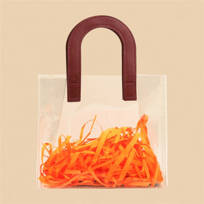 Stylish Clear Tote Bag - 8x7x3.5 Inch (Assorted Colors)