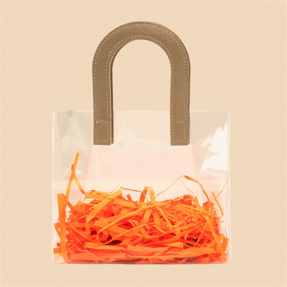 Stylish Clear Tote Bag - 8x7x3.5 Inch (Assorted Colors)