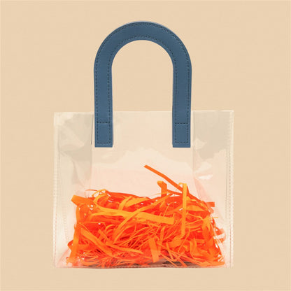 Stylish Clear Tote Bag - 8x7x3.5 Inch (Assorted Colors)