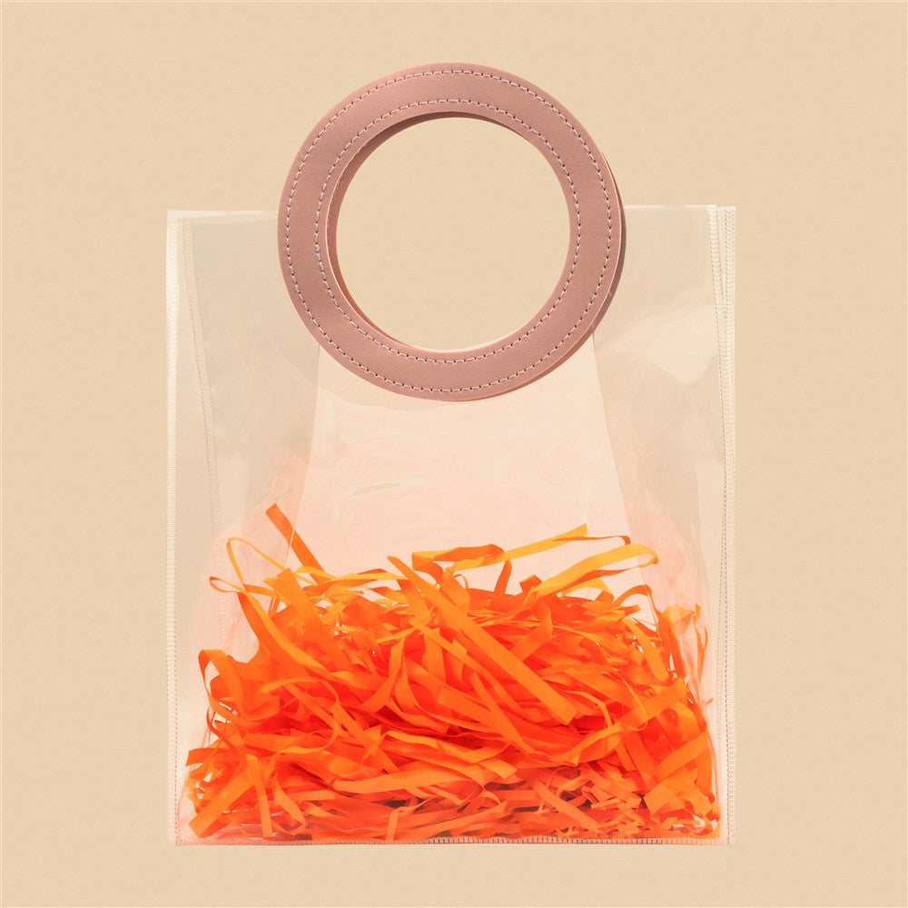 Stylish Clear Tote Bag - 10.5x9x4.5 Inch (Assorted Colors)