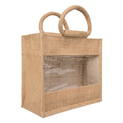 10x8x5 inch Window Jute Hamper Bag – With Zip