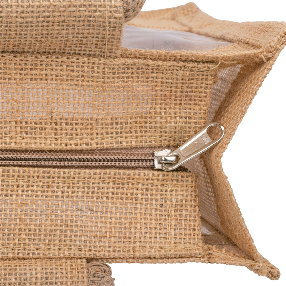 10x8x5 inch Window Jute Hamper Bag – With Zip