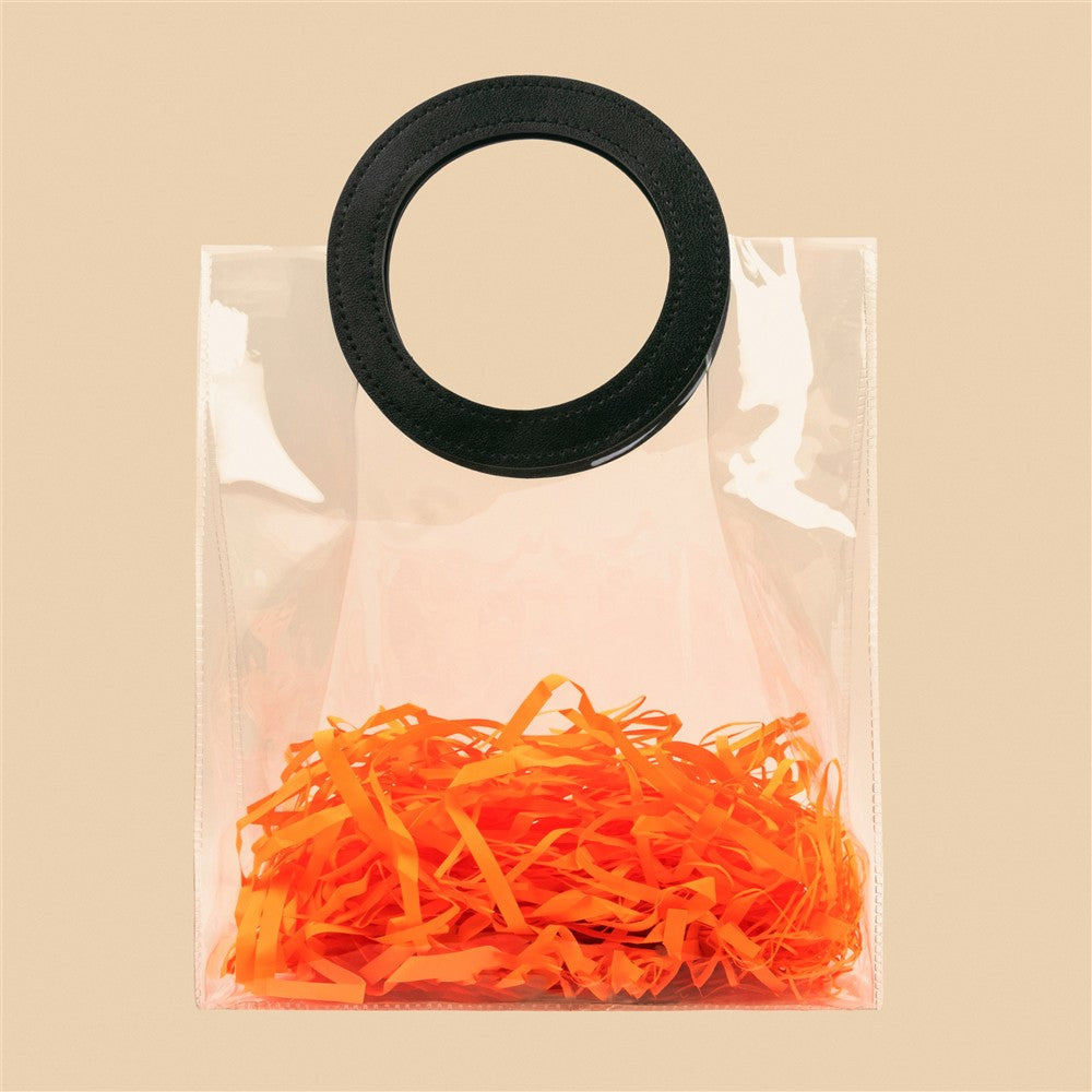 Stylish Clear Tote Bag - 10.5x9x4.5 Inch (Assorted Colors)