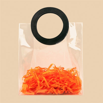 Stylish Clear Tote Bag - 10.5x9x4.5 Inch (Assorted Colors)