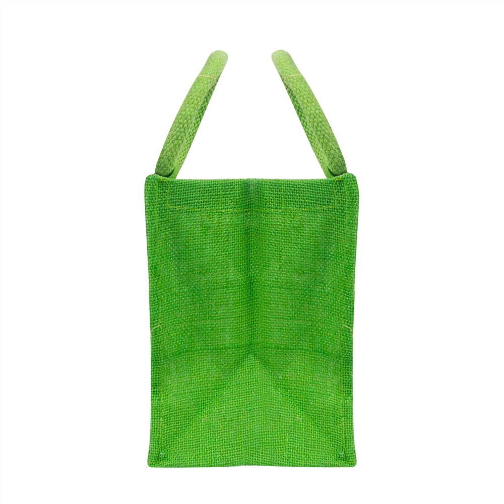 10x8x6 inch Window Jute Hamper Bag – With Zip, Green