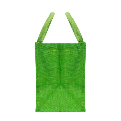 10x8x6 inch Window Jute Hamper Bag – With Zip, Green
